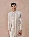 Charming Cream Art Silk Indo Western